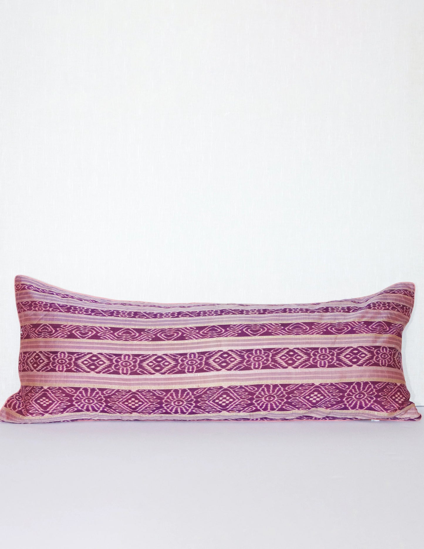 Pink Silk Ikat Lumber Pillow Cover