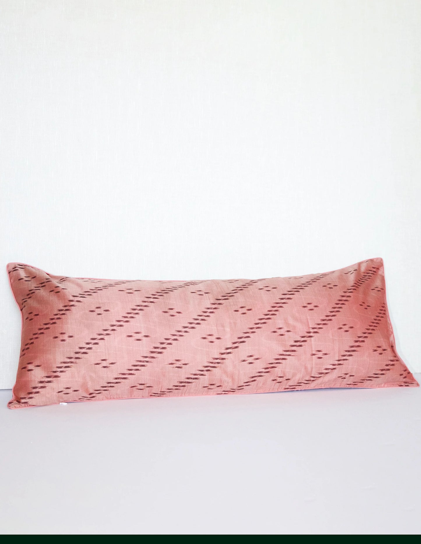 Pink Silk Ikat Lumber Pillow Cover