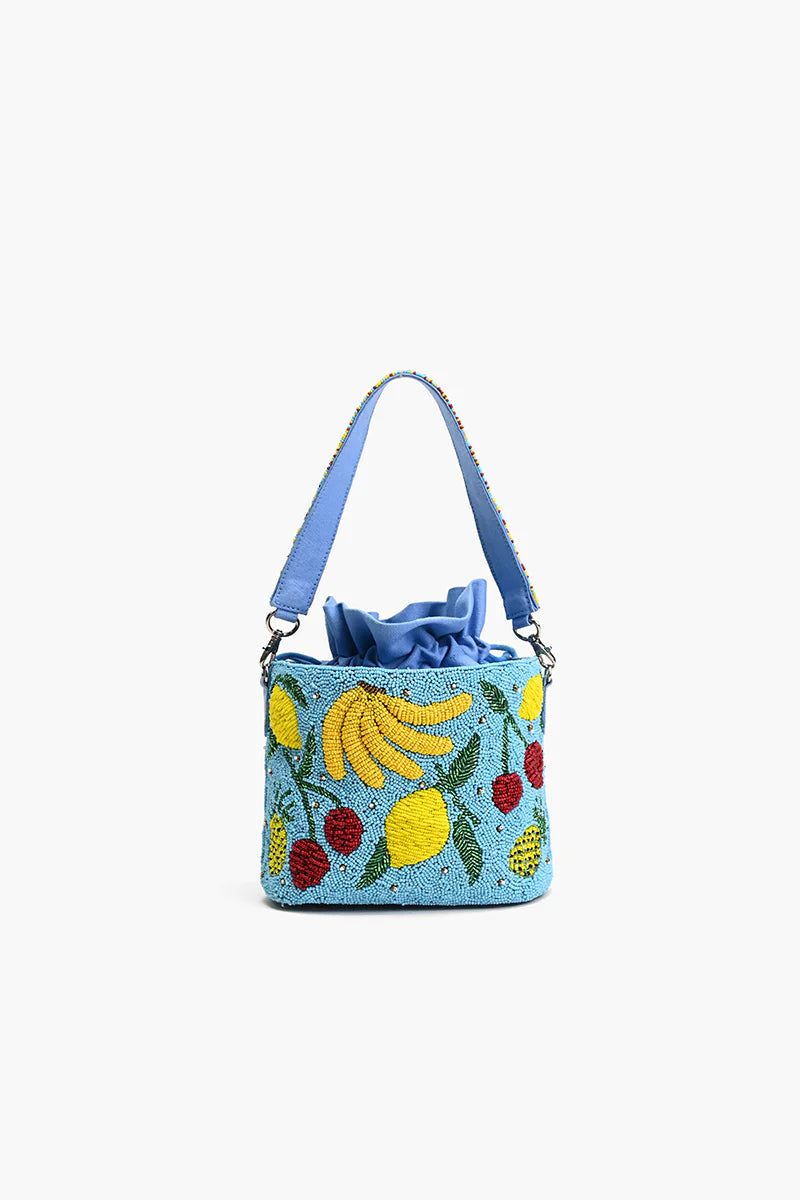 Beaded Fruit Bucket Bag