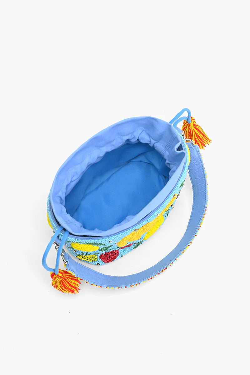 Beaded Fruit Bucket Bag