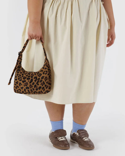 Mini Leopard Nylon Shoulder Bag