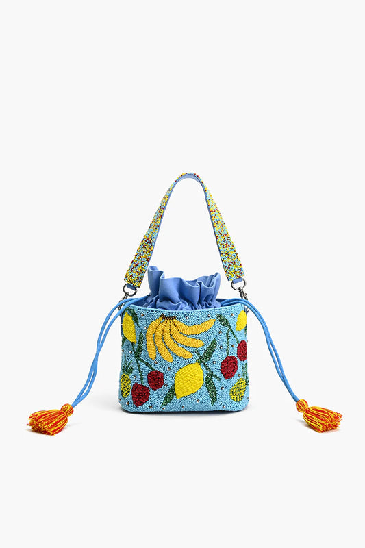 Beaded Fruit Bucket Bag