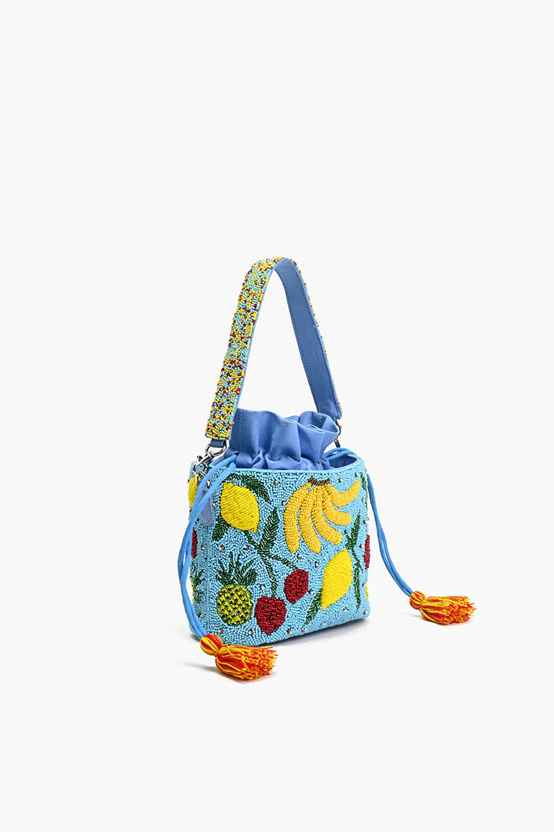 Beaded Fruit Bucket Bag