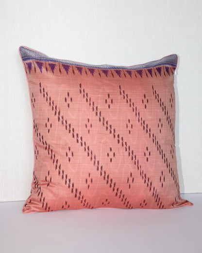 Rose Quartz Vintage Silk Sari Pillow Cover 20x20