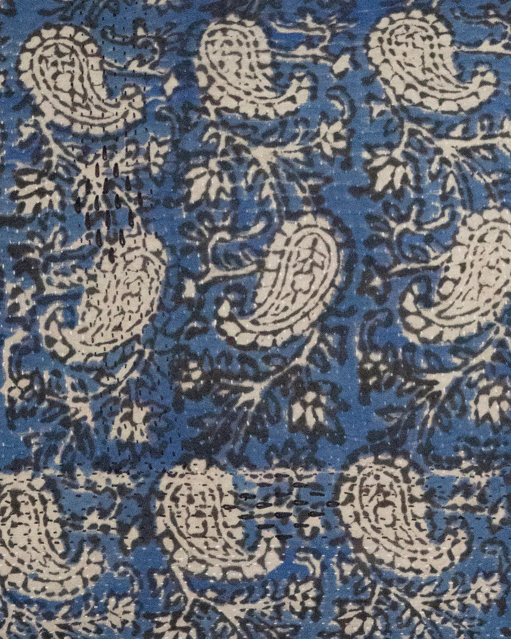 Kantha Block Print Pillow Cover - Indigo 14x24