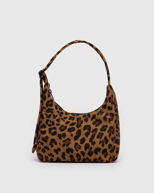Mini Leopard Nylon Shoulder Bag